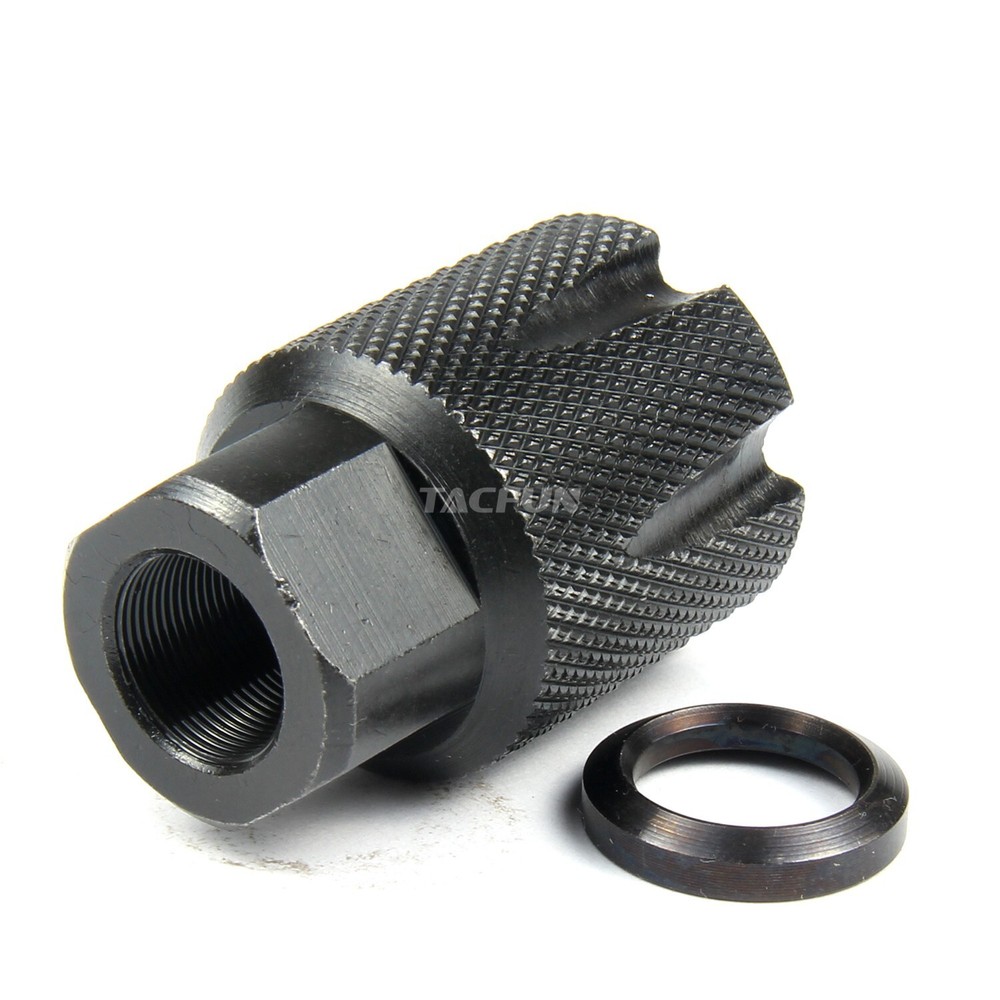 Compact Low Concussion 1/2x36 TPI Muzzle Brake Compensator 9MM