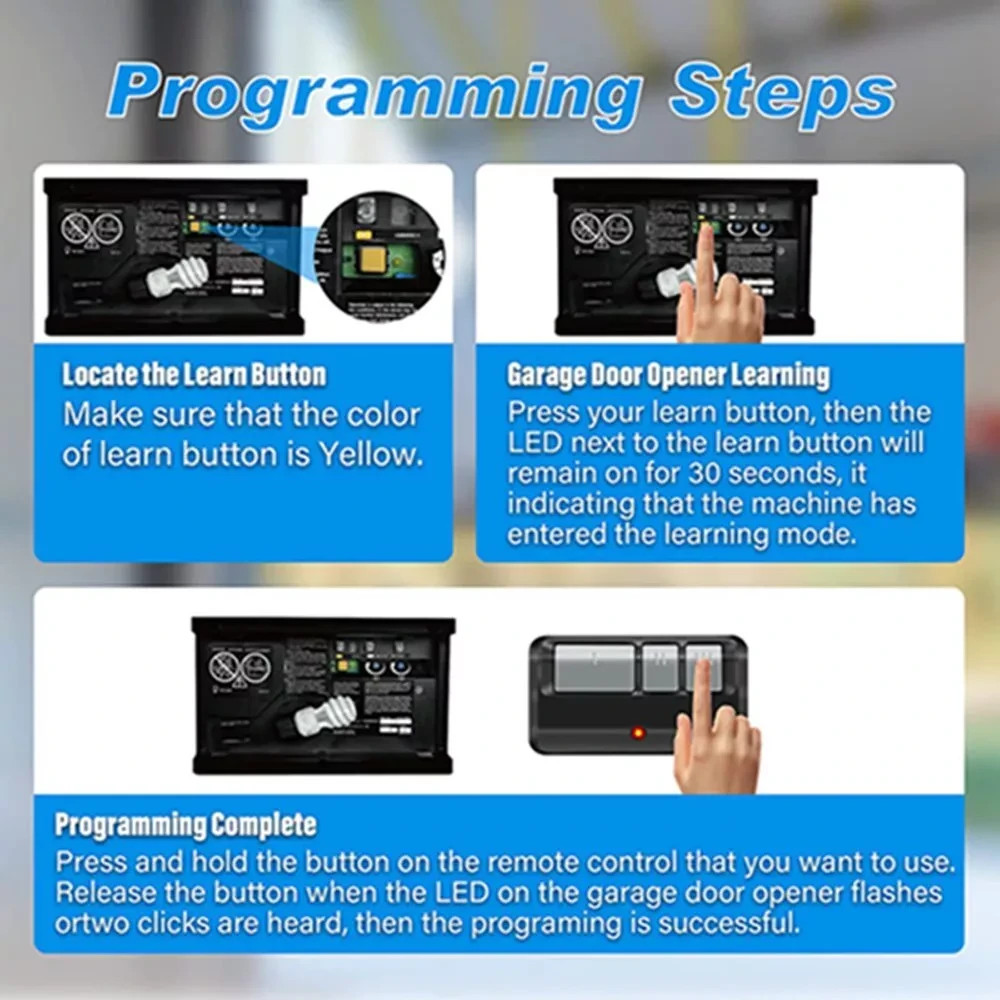 4PCS Remotes for 893MAX Liftmaster Visor 5color learning Button