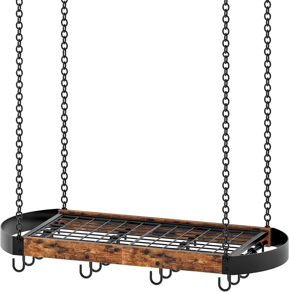 31.7-Inch Hanging Pot Rack, Space-Saving Pot Hanger for Kitchen, Ceiling Pan Han