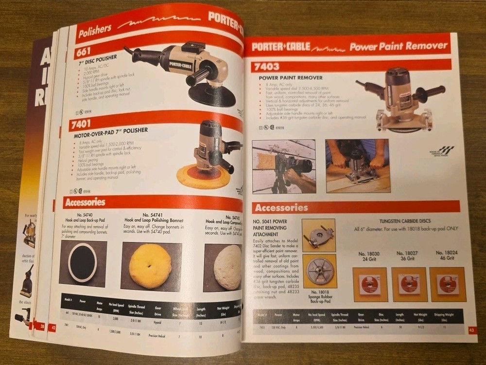 1993 Porter Cable Catalog Professional Power Tools 127 Pages Paperback