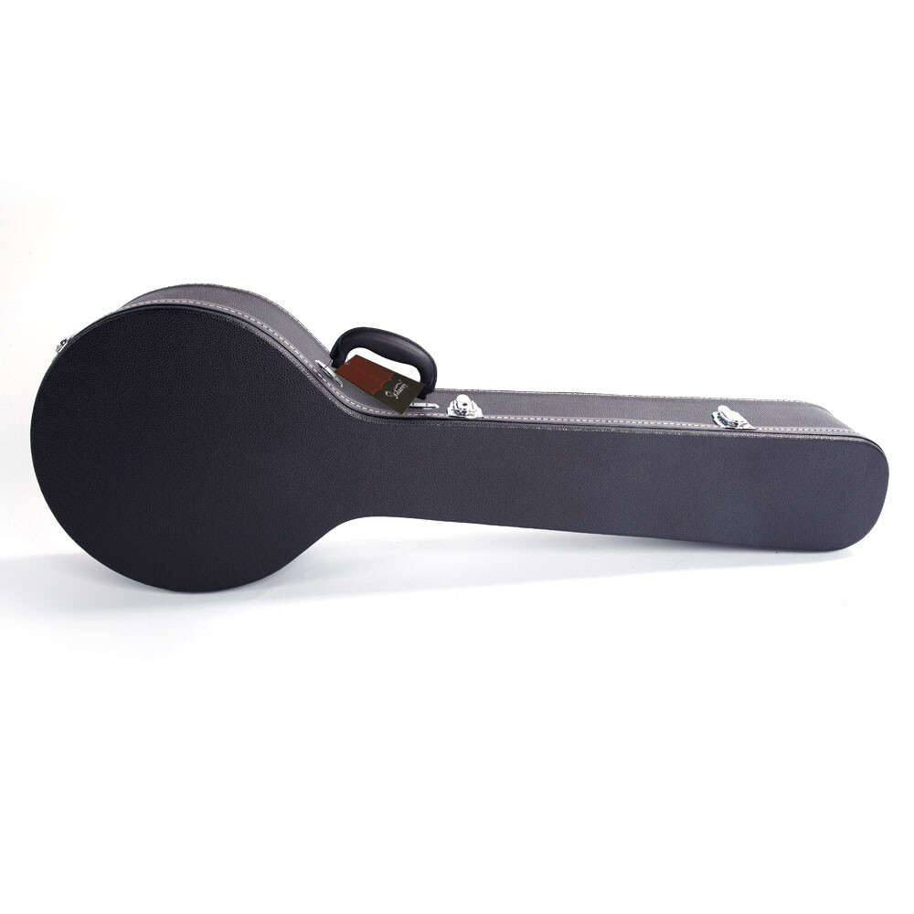 5-String 6String Microgroove Pattern Leather Wood Banjos Case Black High Quality