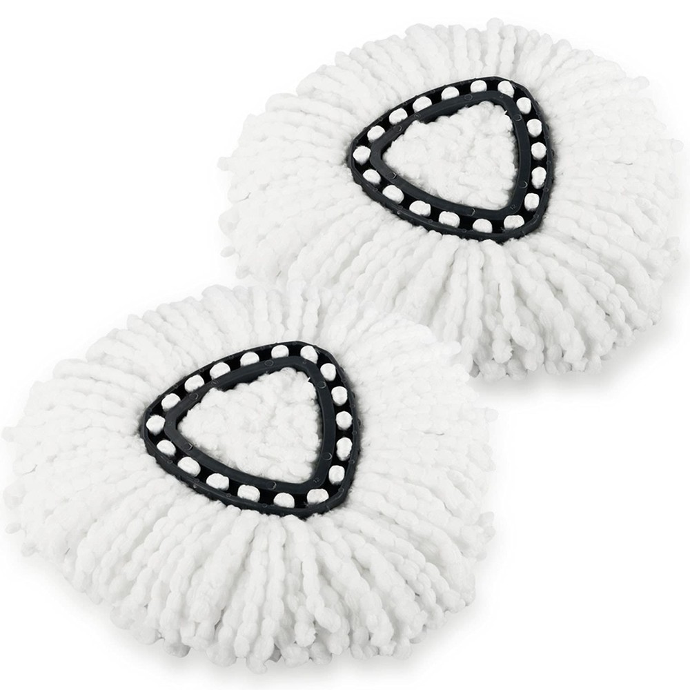 Spin Mop Replacement 2 Pack, Microfiber Refill for Ocedar EasyWring, White