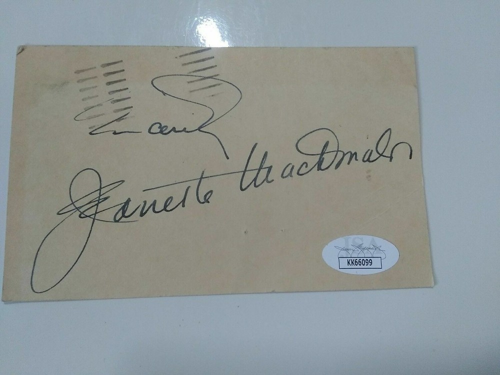 Signed Janette MacDonald Postcard AUTOGRAPH The Merry Widow Maytime JSA AUTO