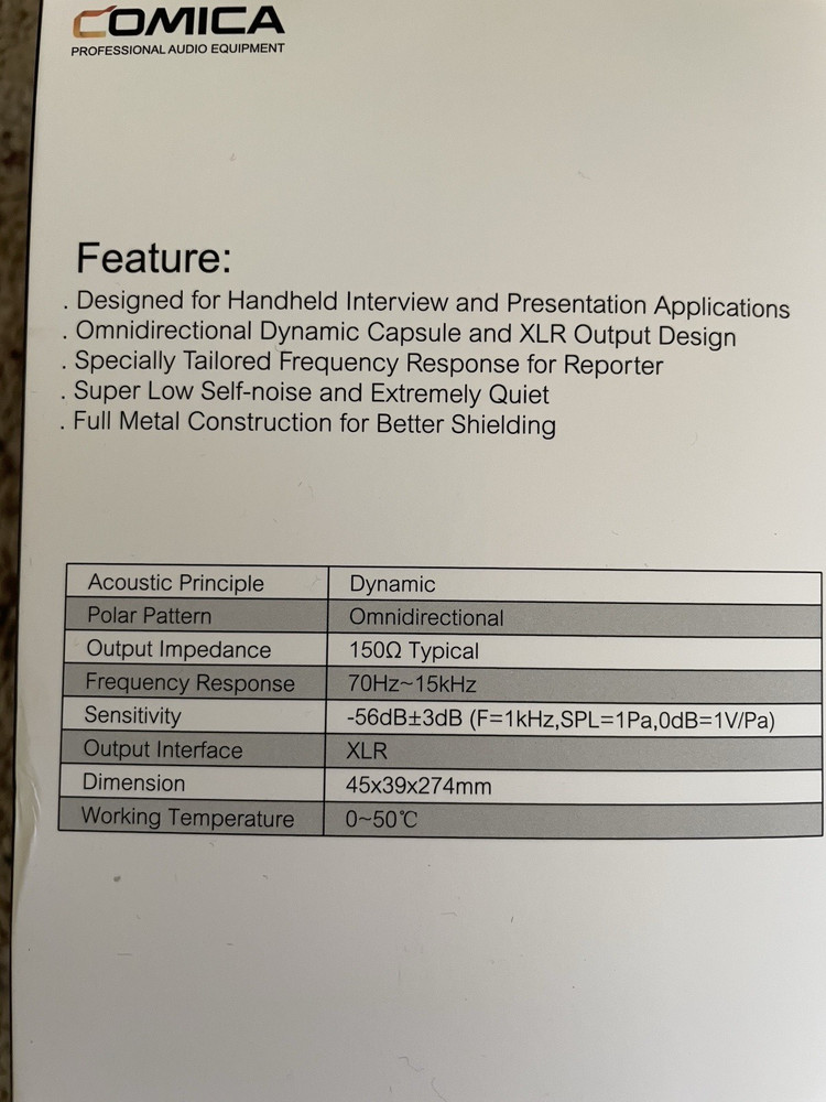 2 Comica HRM-C Dynamic Roporter/Interview Microphones