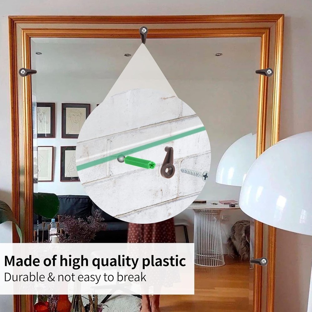 20 Pack Glass Window Clips Brown Retainer Kit Mirror Door Panel Mount Hardware
