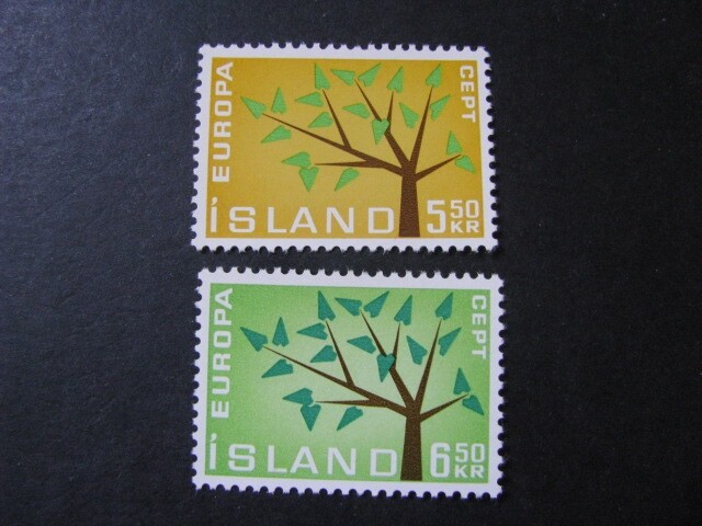 Iceland Stamp Set Scott # 348-349 Never Hinged Unused...
