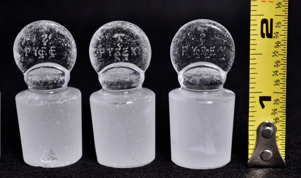 5 Count Pyrex # 22 Penny Head Glass Stoppers