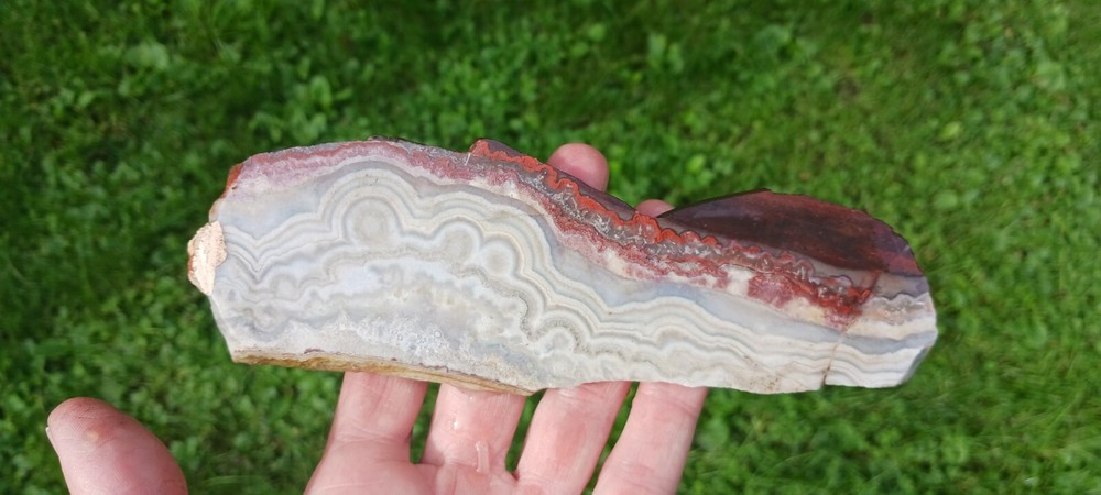 Lace Agate, slab, old stock