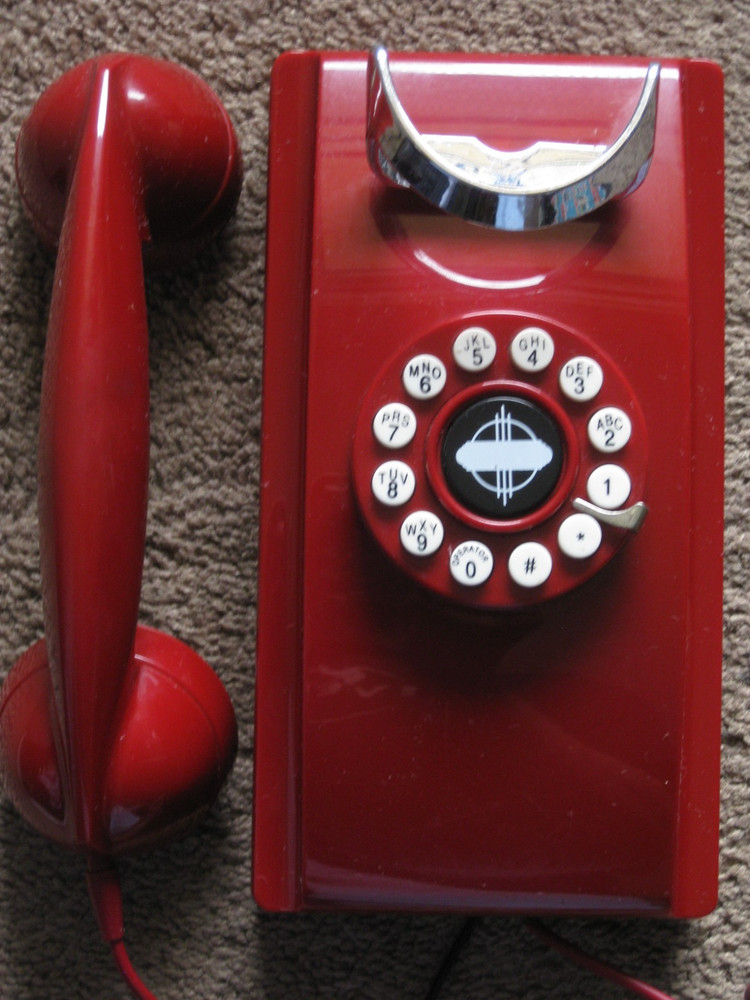 Retro Crosley Wall Phone with Push Button Technology - CR55 Model - Red
