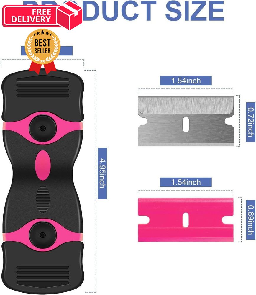 DEKEones Razor Blade Scraper, Double Edged Razorblade Scraping Tool with 10...