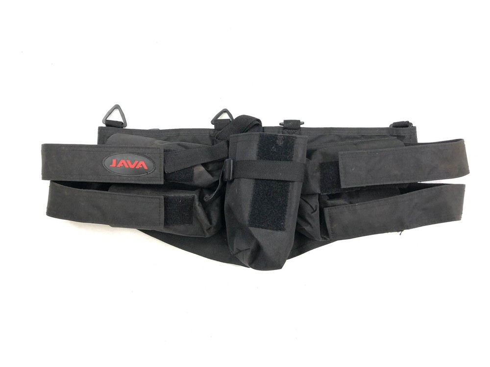 Java Paintball 5 Pod Tank Pouch Pack Holder Black Harness Adjustable Belt