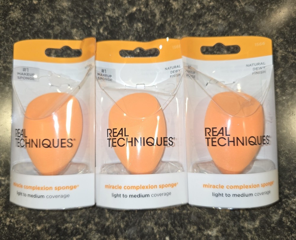 Real Techniques Beauty Sponges Makeup Blender Miracle Complexion - 3 pcs set