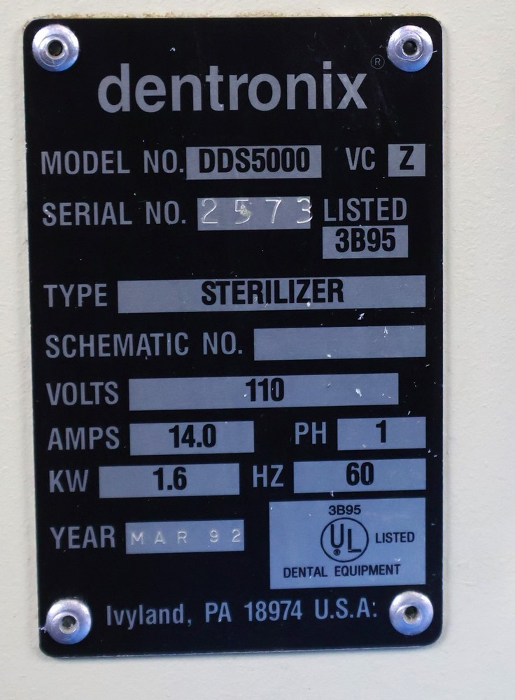 Dentronix DDS 5000 Dental Instrument Sterilizer Unit