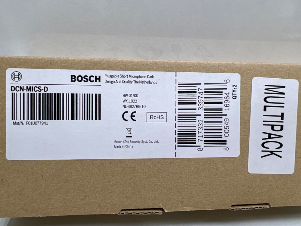 Bosch DCN-MICS-D Pluggable Short Microphone Dark