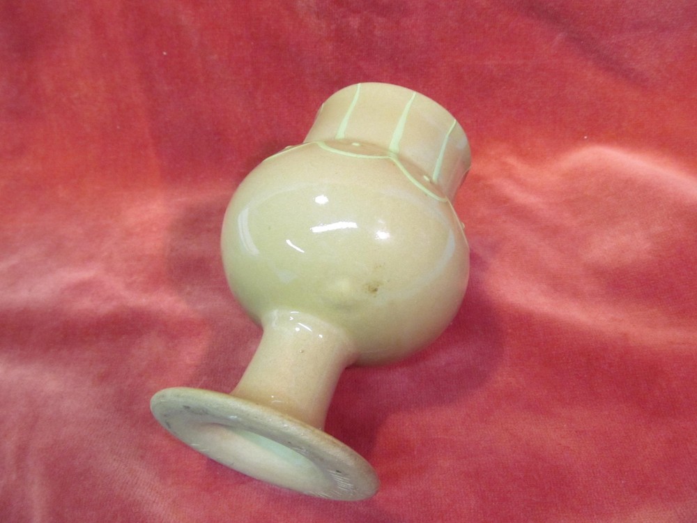 6" GREEN & TAN HARTSTONE POTTERY VASE