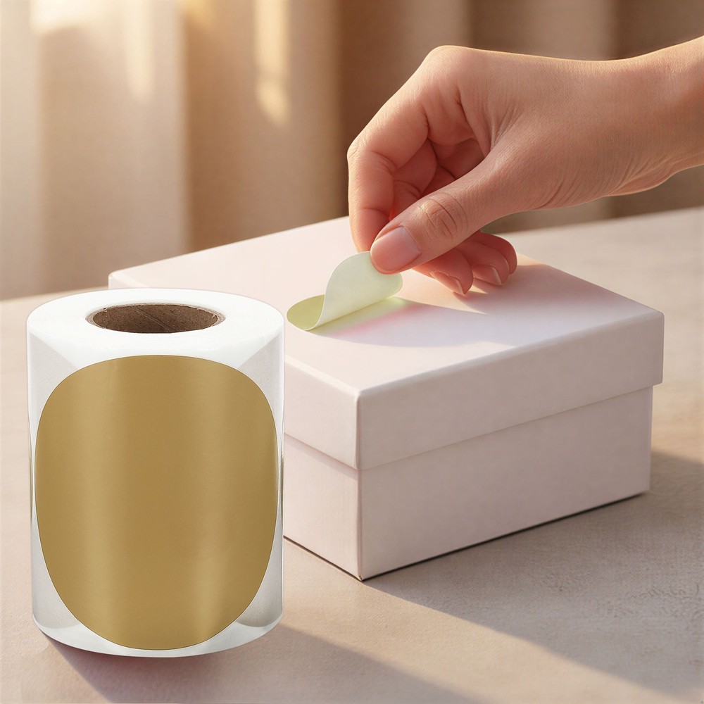 300Pcs Colored Dot Thermal Labels (Brown, 4 Inch)