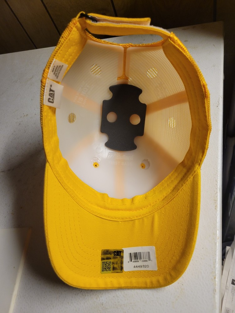 Caterpillar Adjustable Yellow Mesh Hard Hat Cap