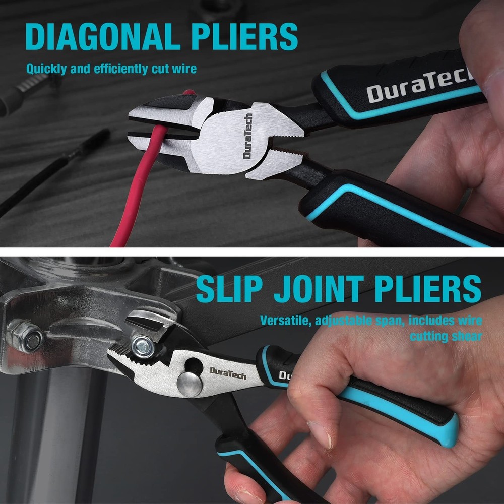 DURATECH 7-Piece Pliers Set with Rolling Pouch, Premium Cr-Ni Construction (1...