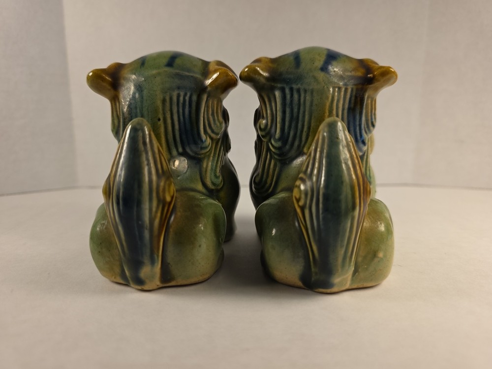 Vintage Dragon Ceramic Green Cone Incense Burner Set