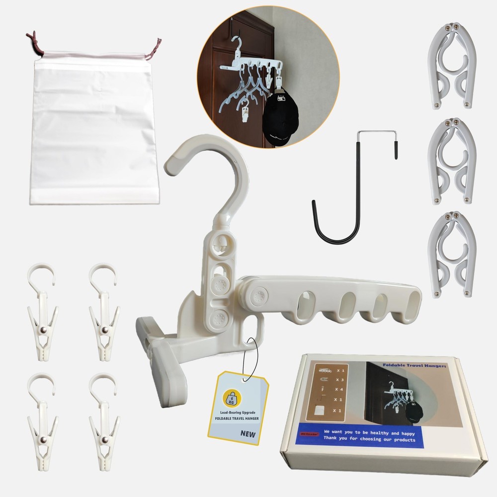 ,Over The Door Hooks Hanger,Foldable Portable Folding Hangers,Hanging Rack,Cl...