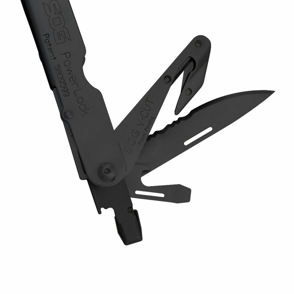 SOG B63N-CP PowerLock EOD Multi-Tool w/ V-Cutter & Nylon Sheath, Black-Oxide