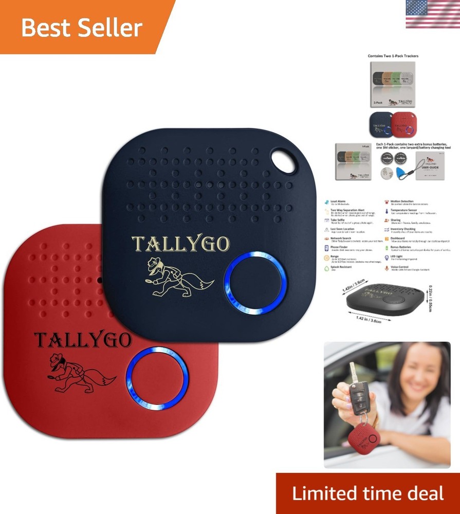 iOS & Android Compatible Bluetooth Tracker - Two-Way Separation Alerts Included