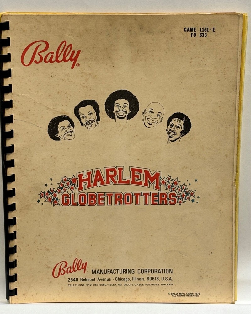 ORIGINAL-BALLY-HARLEM GLOBETROTTERS-INSTALLATION & OPERATIONS INSTRUCTIONS