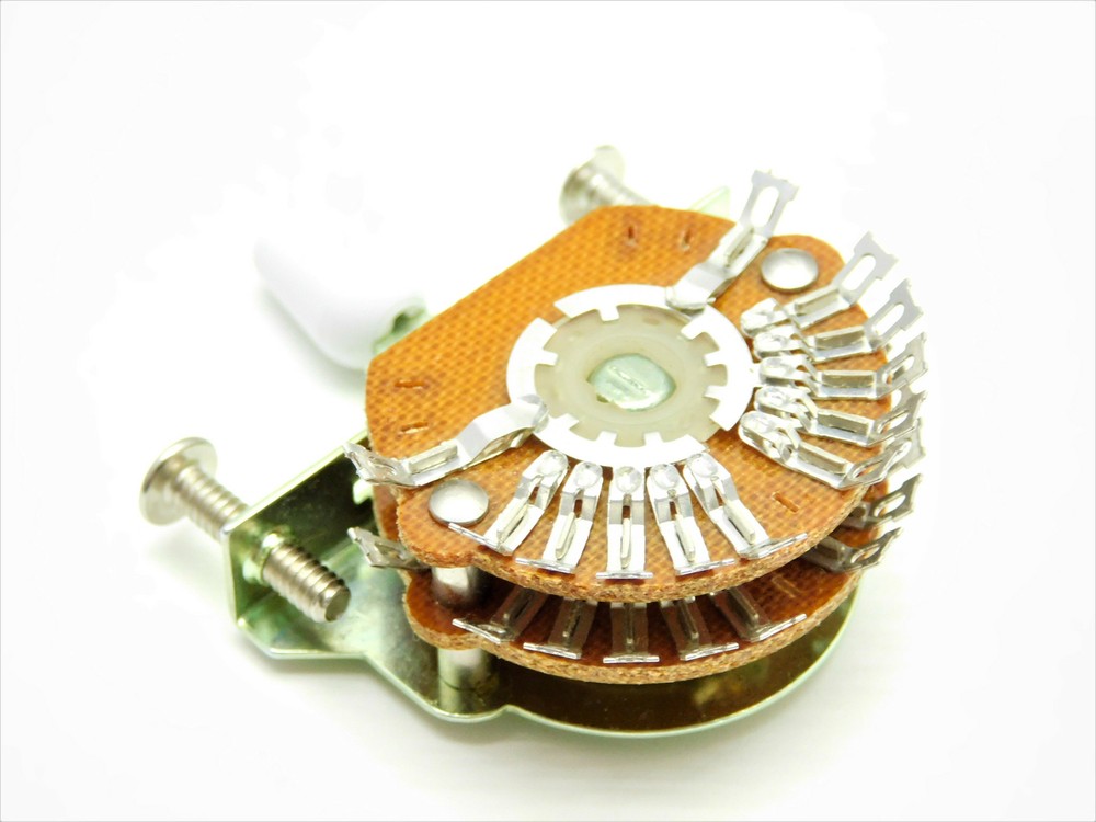 5-way 4-Pole, Double Wafer, Super Mega Switch for Stratocaster White Tip