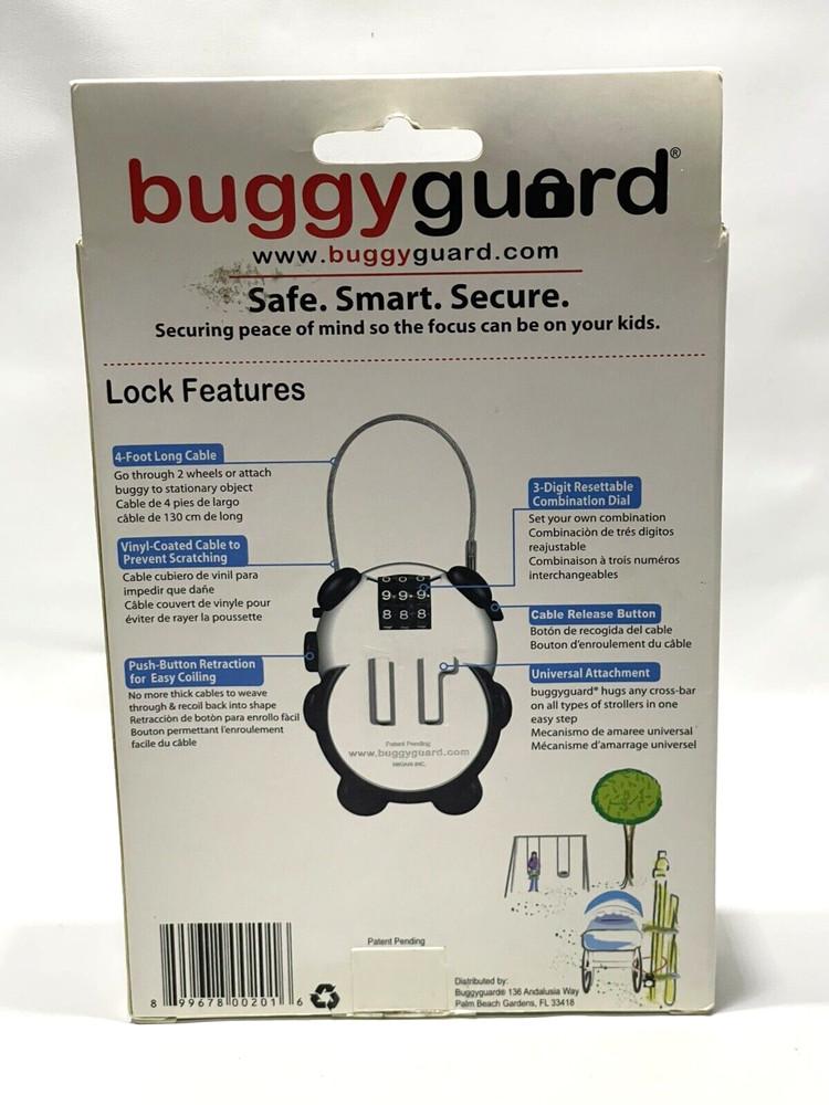 Monkey Buggyguard Anti Theft Stroller Lock 4"x3"