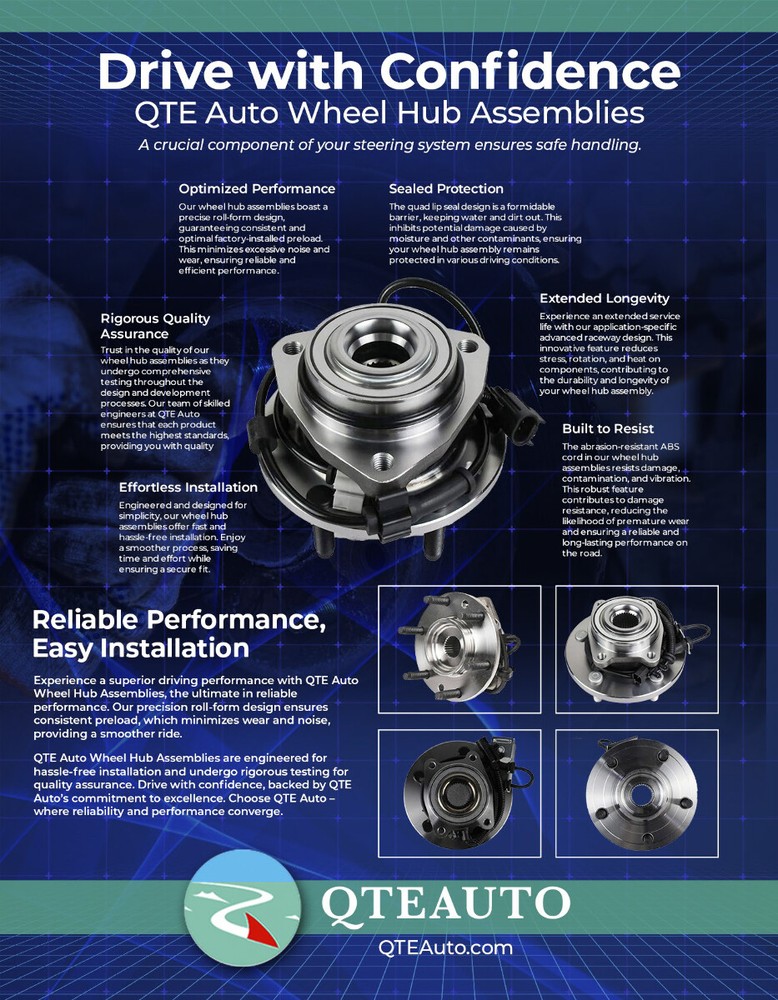 Front Wheel Hub Bearing Assembly For 2017-2024 Tesla Model 3