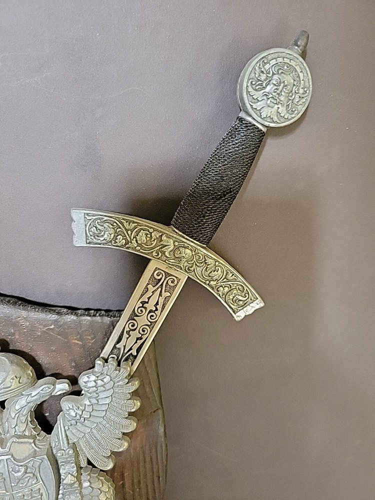 Vintage Dragon Double Dagger Sword Wall Plaque