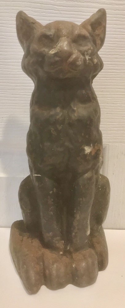 Authentic Antique Cast Iron 9.5” Black Cat Doorstop