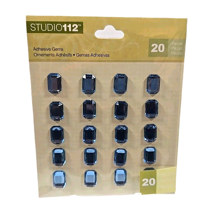 Studio 112 Blue Adhesive Gem Stickers 20 Count New Crafting Scrapbooking