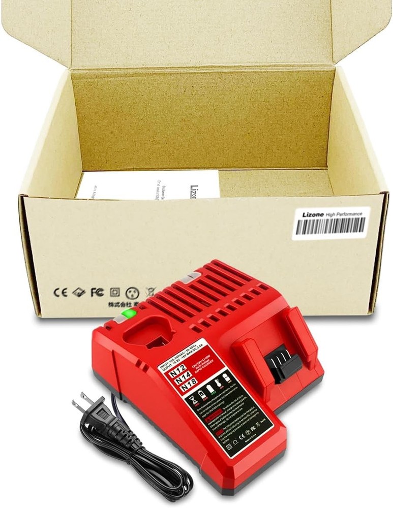 M12 & M18 Multi-Voltage Battery Charger Replacement for Milwaukee Rapid Charger