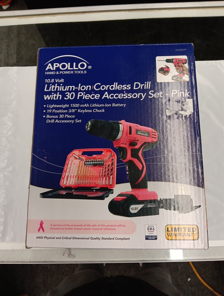 Apollo Tools Powerful Lightweight Cordless Drill, 10.8 Lithium Ion ... Fast Ship