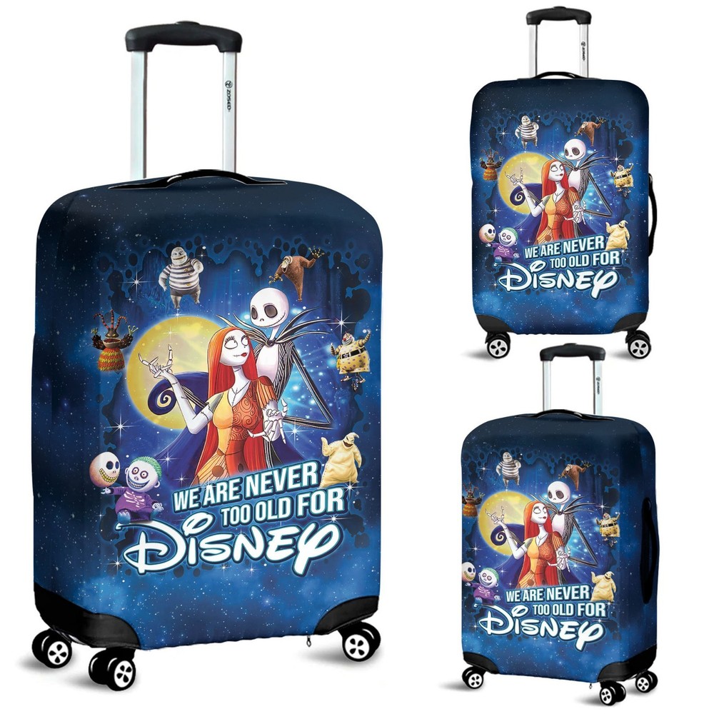 Personalized Jack Skellington Luggage Cover, Sally Suitcase Protector