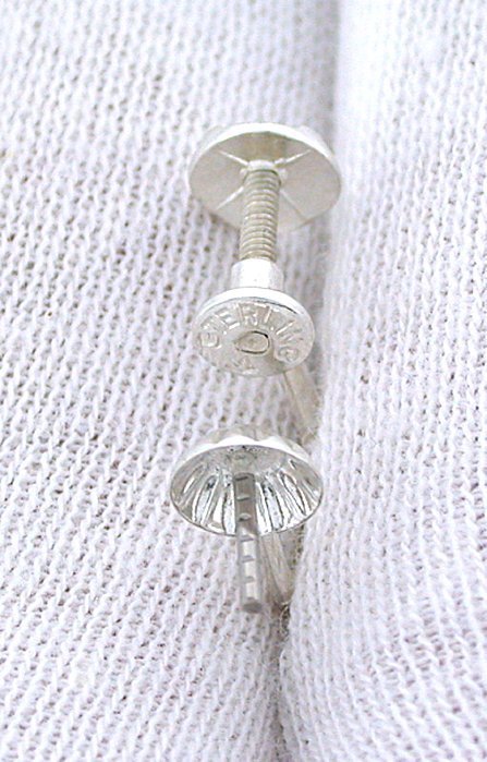 PAIR PURE .925 STERLING SILVER PEARL SCREW BACK POST EARRING FINDING EBS8283