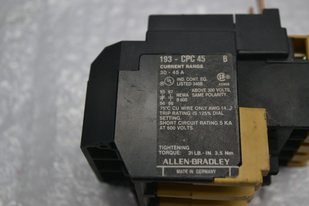 ALLEN BRADLEY 195-CPC45 SER.B RELAY 30-45A UNMP