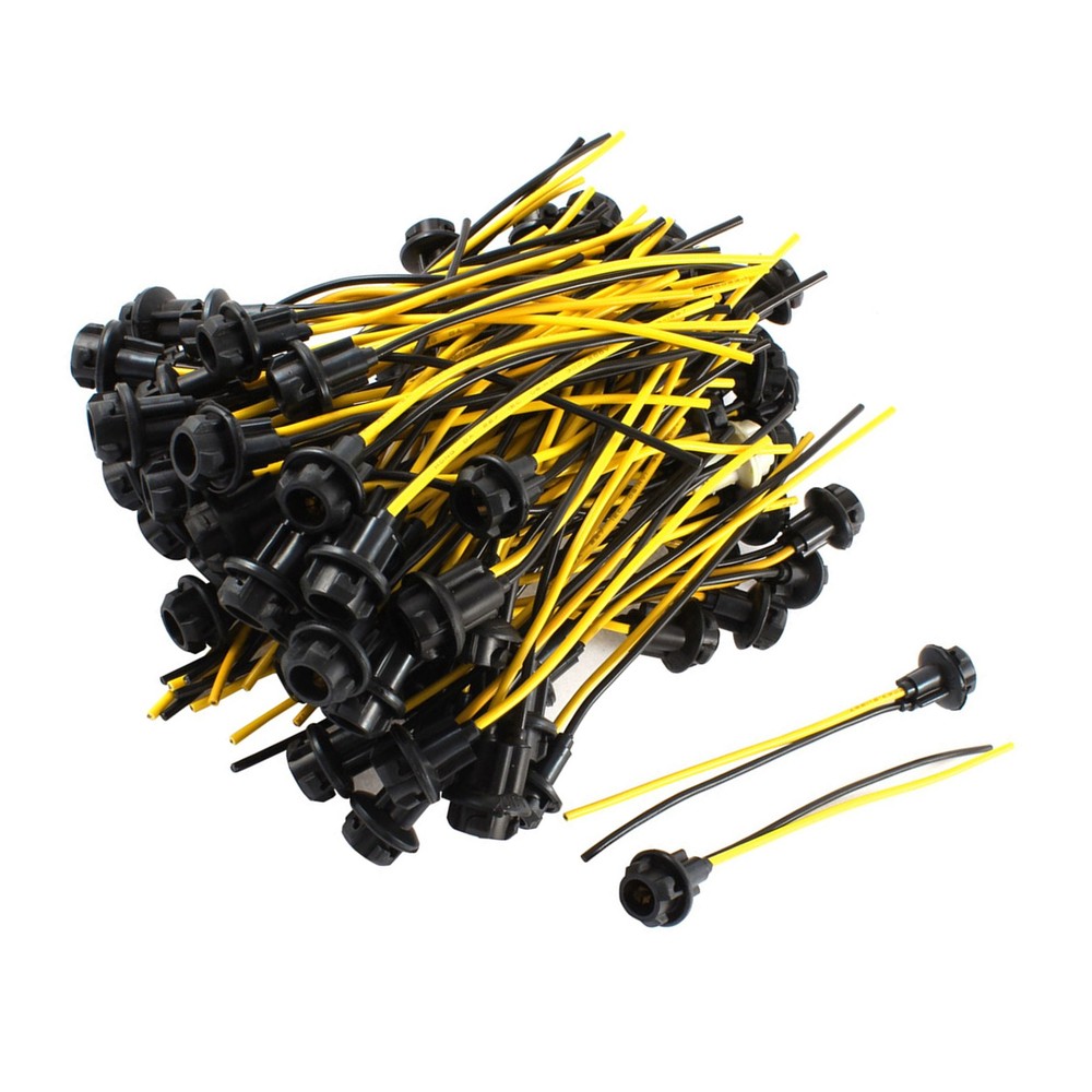Universal T10 Light Bulb Socket Extension Connector Wire Harness Pack of 100