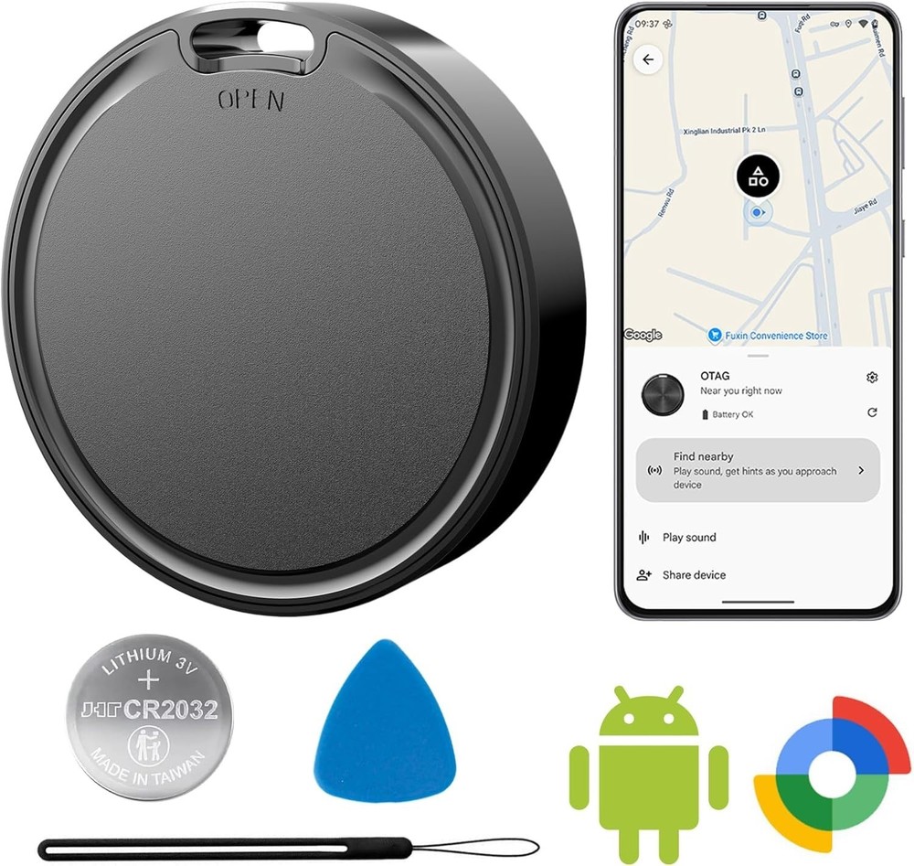 Compact Bluetooth Tracker Tags for Android - Rugged, Waterproof & 2- Battery