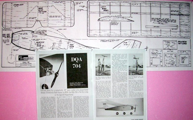 DQA 704 RCM PLAN +CONSTRUCTION ARTICLE to build this tiny RC Model Airplane