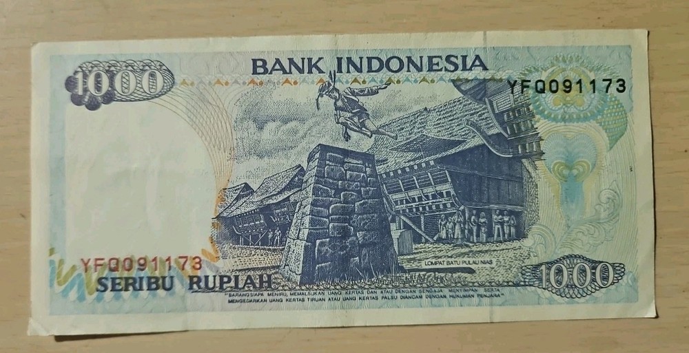 1992 Indonesia 1000 Rupiah Note