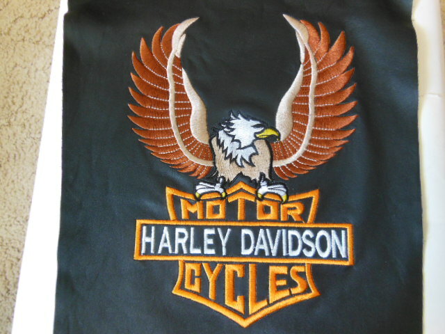 Harley Davidson Leather Eagle Bar & Shield Embroidered Jacket Patch 10" x 7"