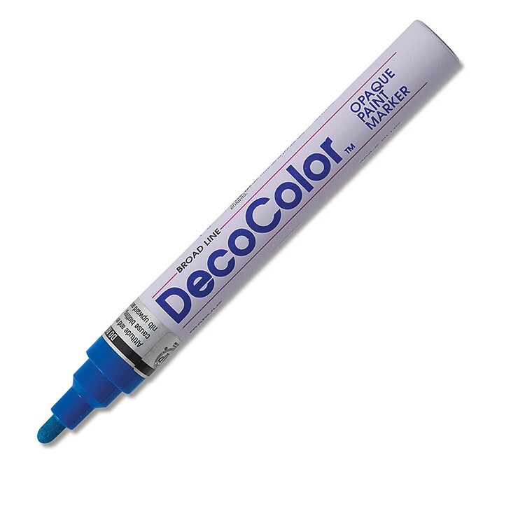 DecoColor, Paint Marker, Blue Ink, Broad Point, Opaque Marker, Permanent, Gloss