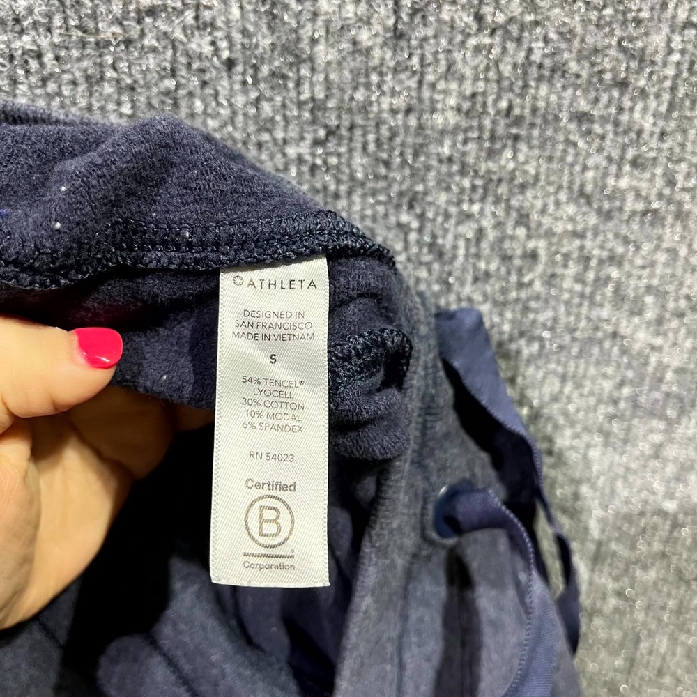 Athleta Balance Pants Womens Small Blue Drawstring Performance Relaxed Fit