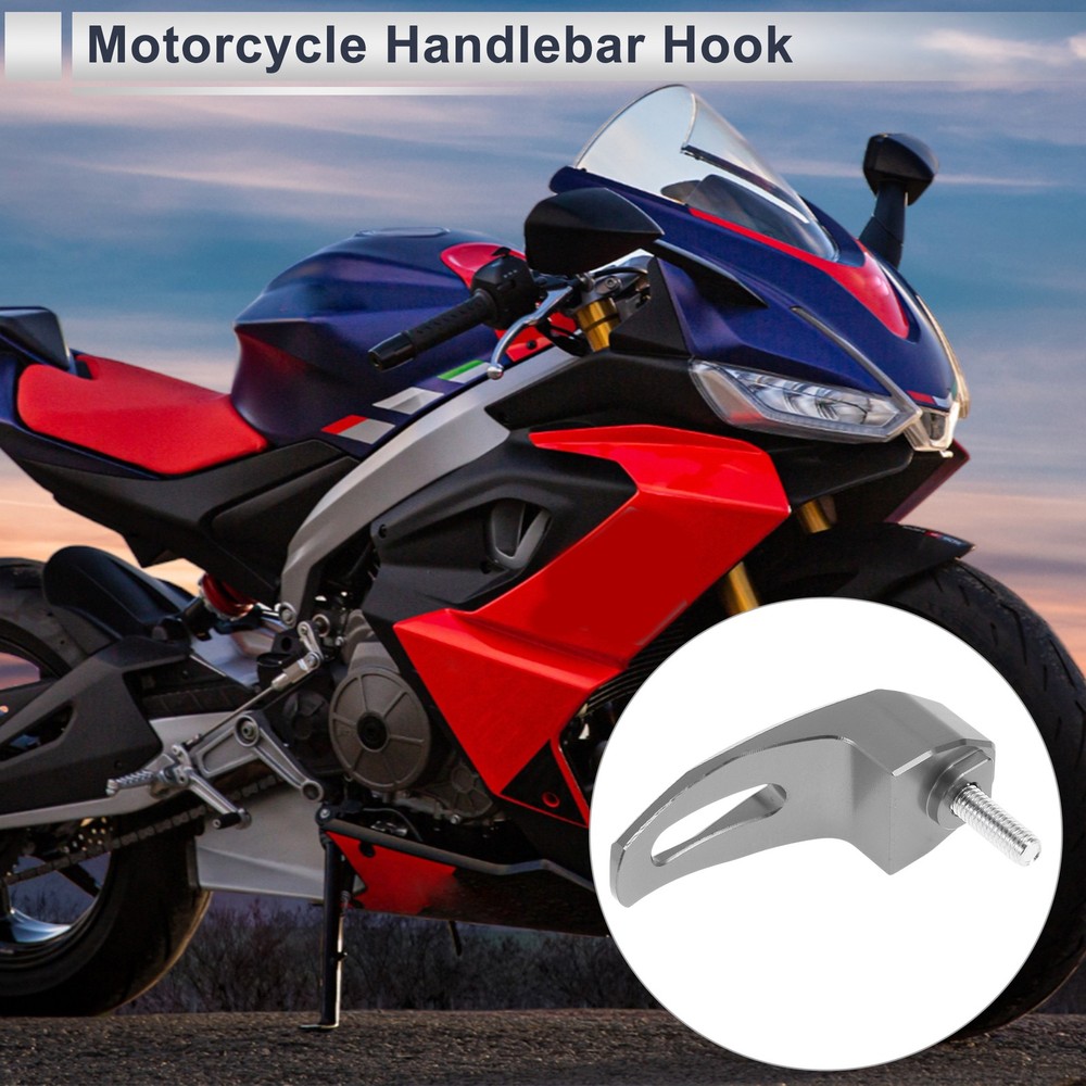 Rectangular motorcycle hook with screw and key for 1 set