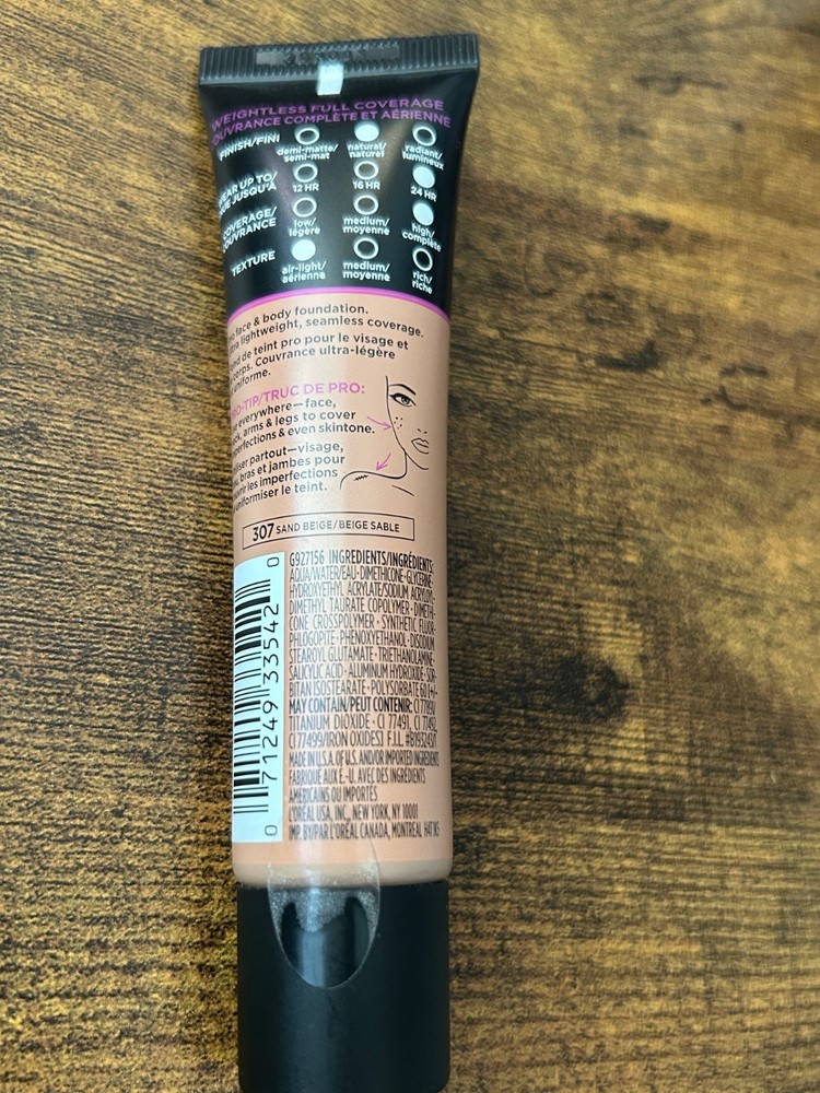 LOreal Infallible Total Cover Full Coverage Foundation 307 Sand Beige L'Oreal