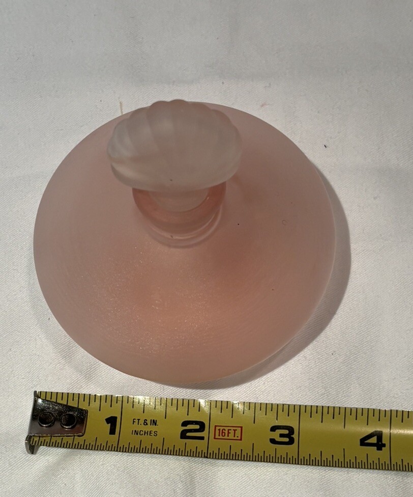 Blown Frosted Glass Perfume Bottle Shell Shape Stopper.