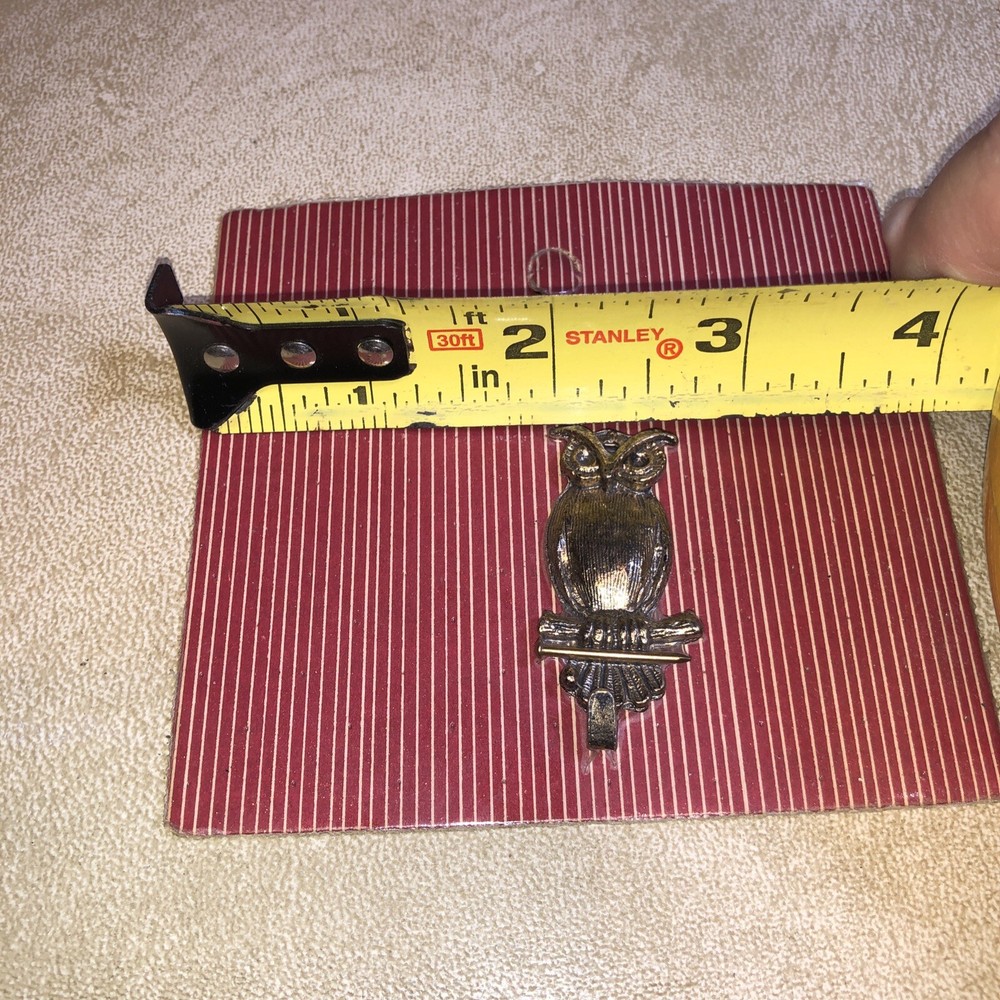 Vintage Solid Brass Owl Shaped Keys Hook Wall Hanger