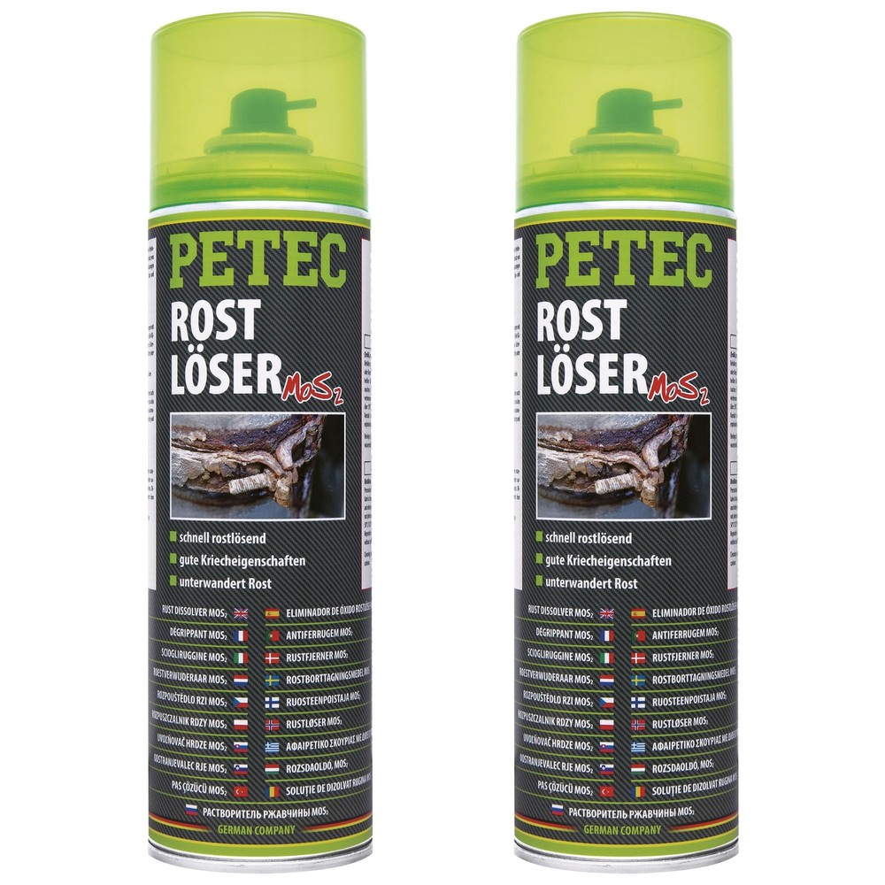 Petec 2x Rust Remover Rust Mos2 Spray 500ml
